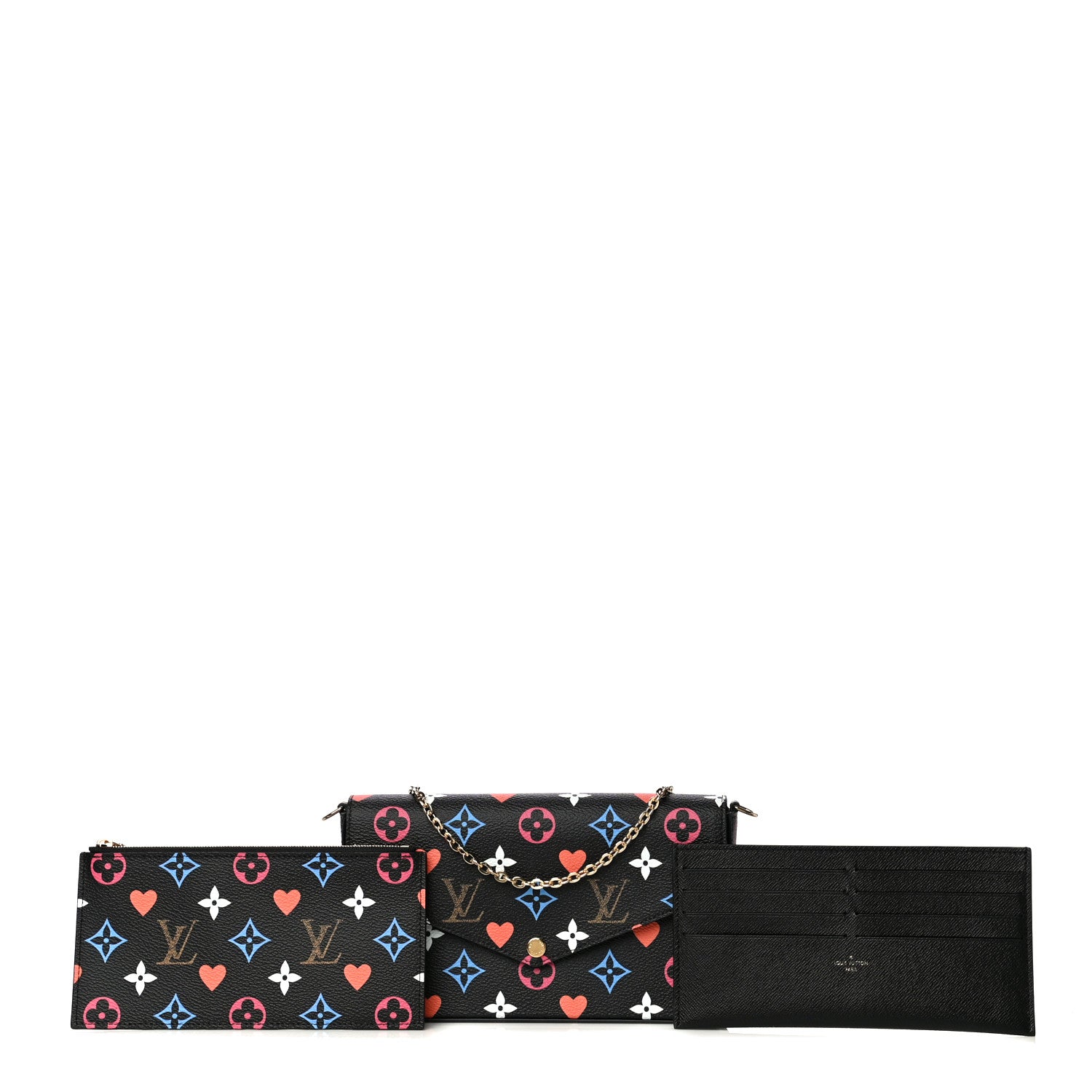 Louis Vuitton Game On Felicie Chain Wallet Black 1 of 12