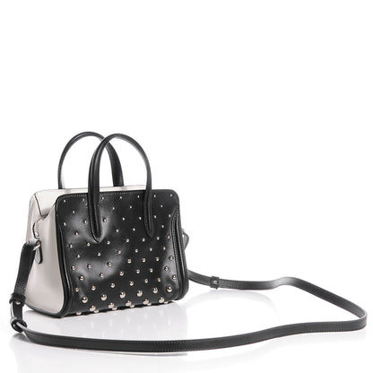 Alexander McQueen Calfskin Studded Mini Padlock Tote Black White 3 of 8