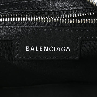 Balenciaga Washed Frayed Denim Crystal Small Le Cagole Shoulder Bag Blue 6 of 9