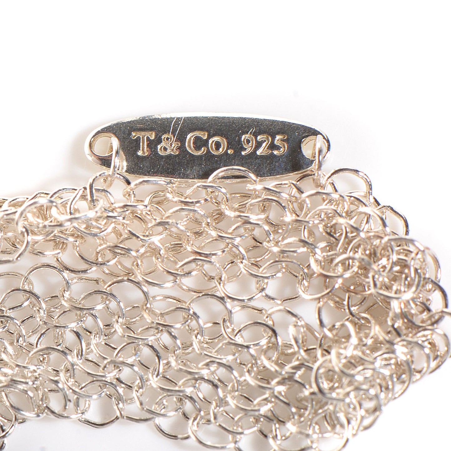 Sterling Silver Open Heart Mesh Necklace