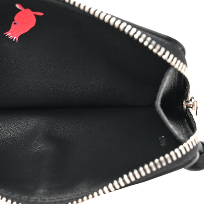 Loewe X SUNA FUJITA Smooth Calfskin Whale Zipped Card Coin Holder Black 5 of 8