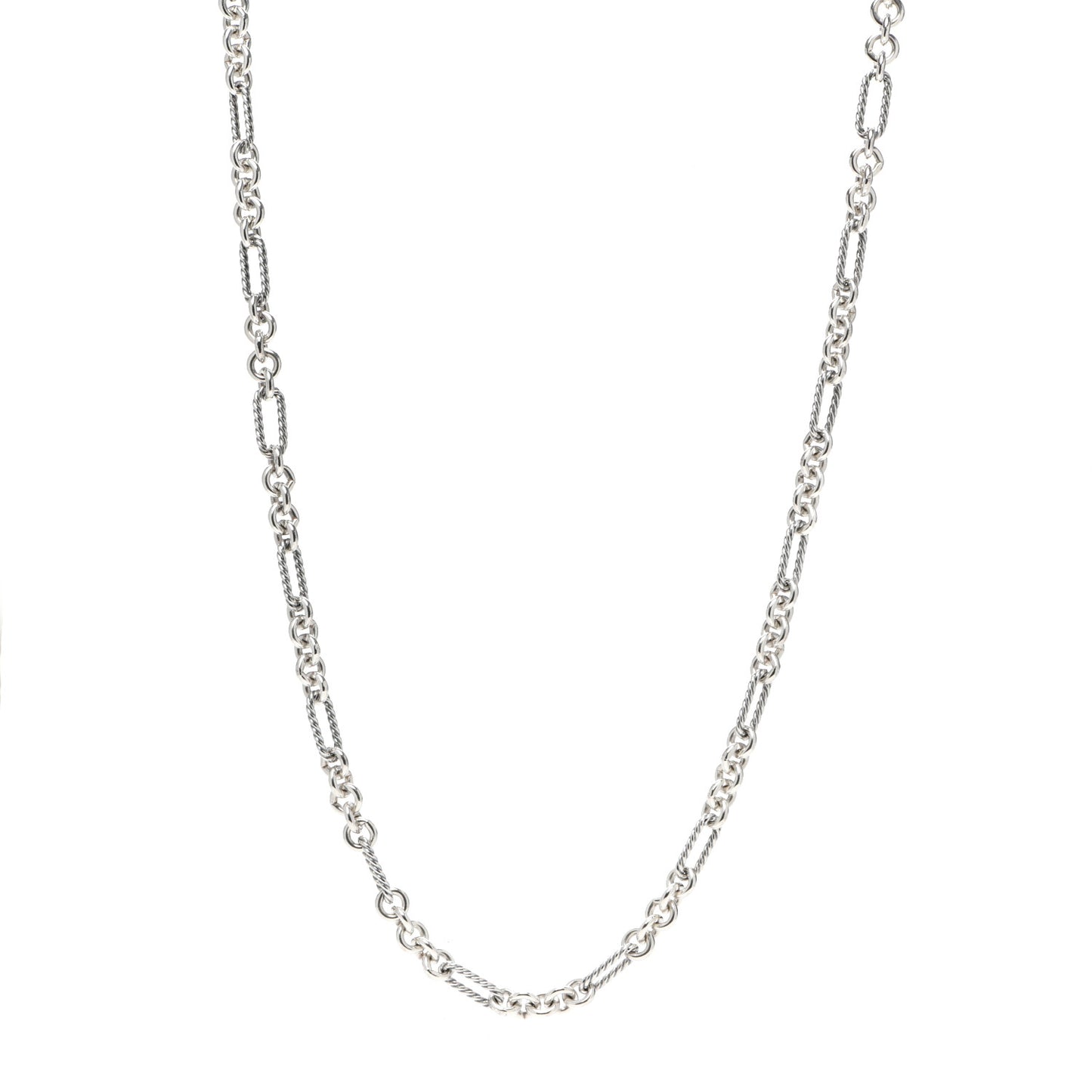 Sterling Silver 18K Yellow Gold Figaro Chain Link Necklace