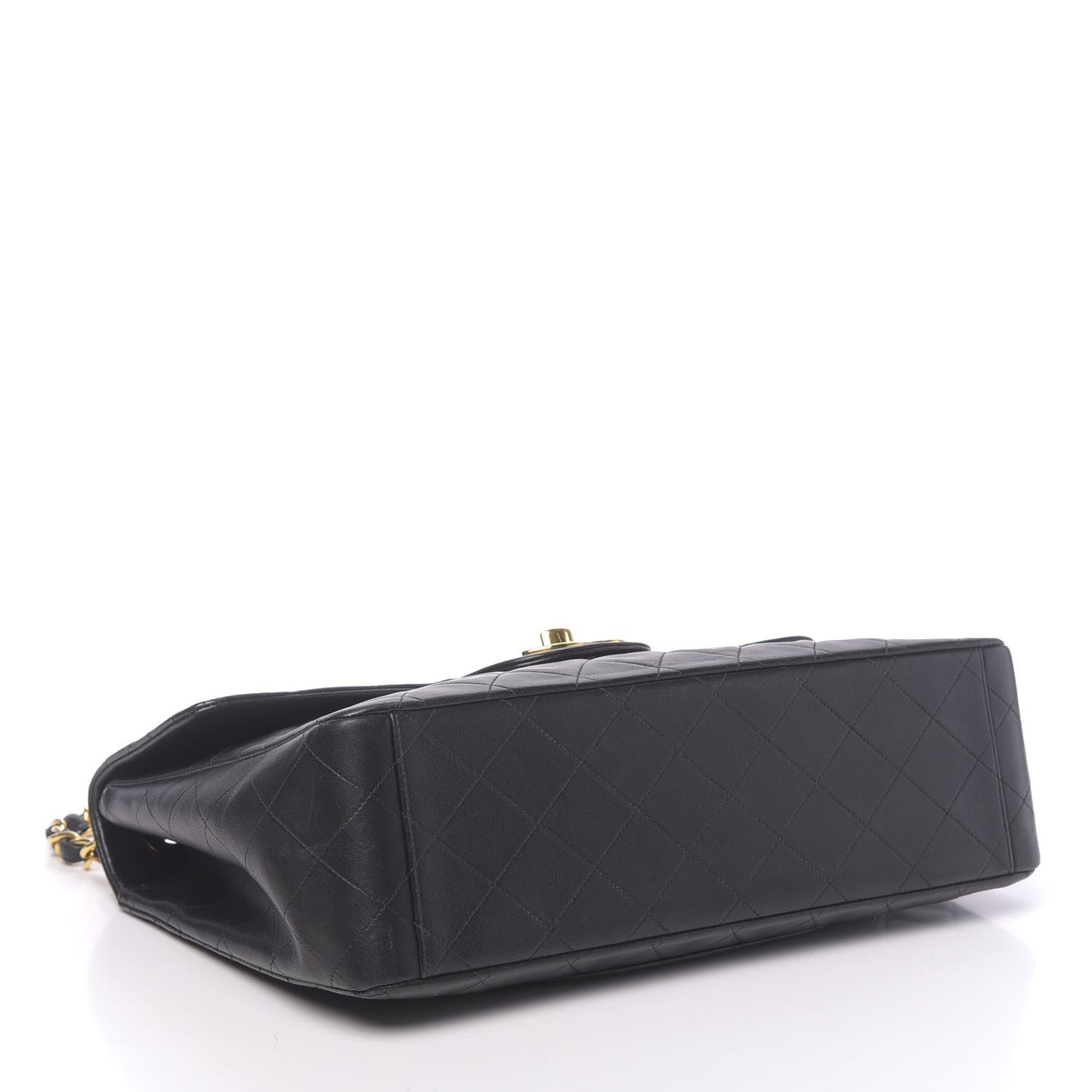 Lambskin Quilted XL Jumbo Single Flap Black
