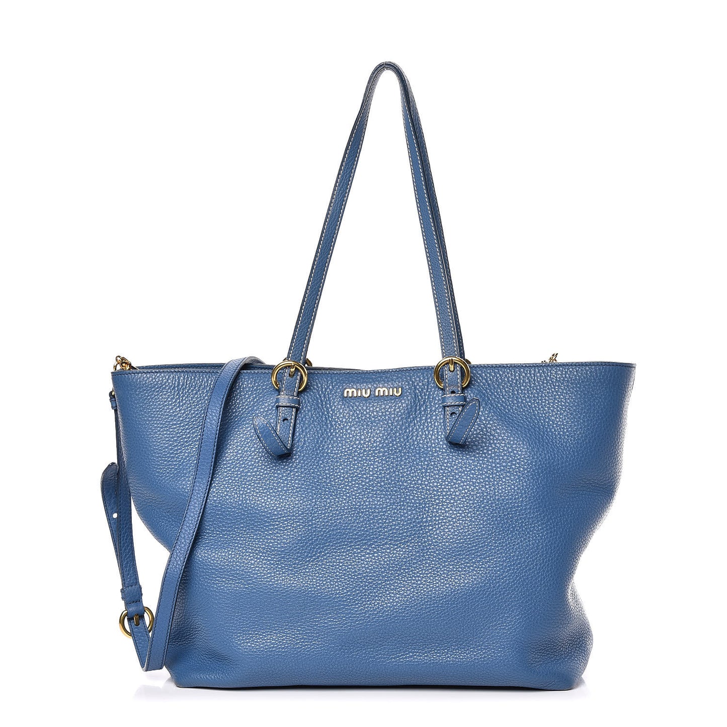 Vitello Daino Shopping Tote Cobalto
