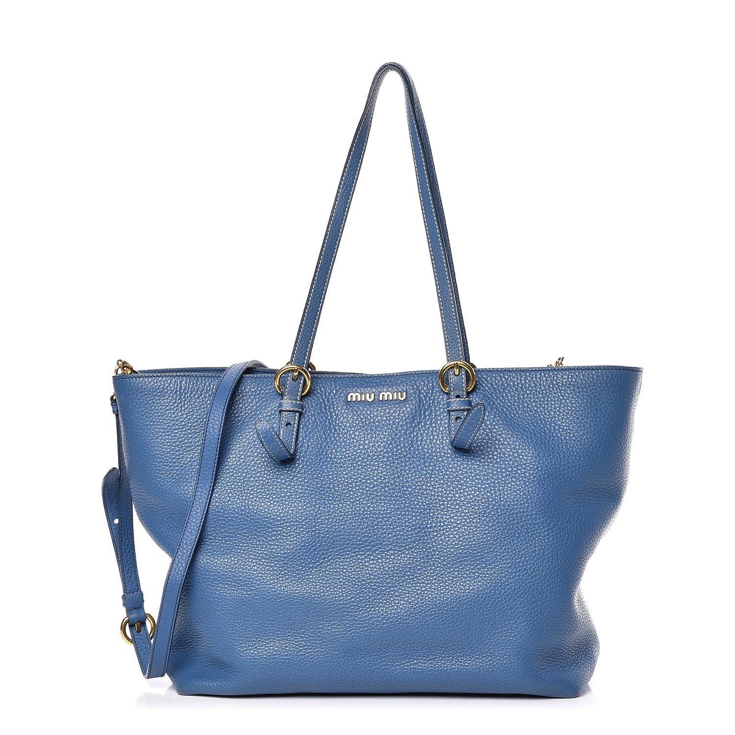 Miu Miu Vitello Daino Shopping Tote Cobalto 1 of 12