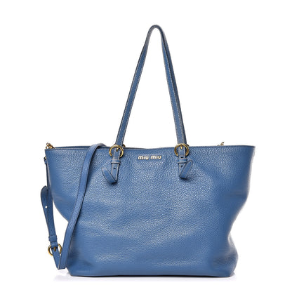 Miu Miu Vitello Daino Shopping Tote Cobalto 1 of 12