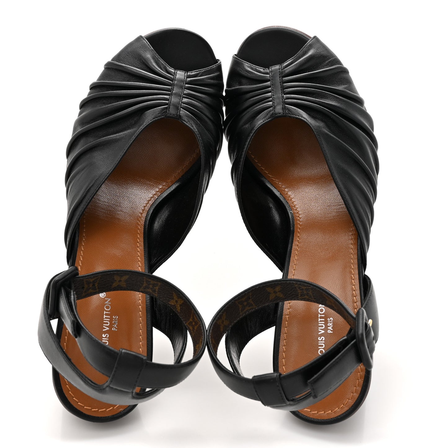 Lambskin Olympia Platform Sandals 40 Black
