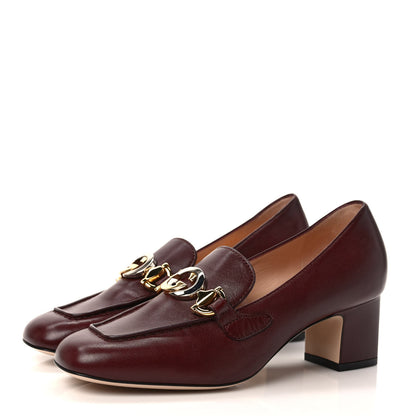 Gucci Malaga Kid Zumi Mid Heel Loafers 35 Vintage Bordeaux 3 of 8