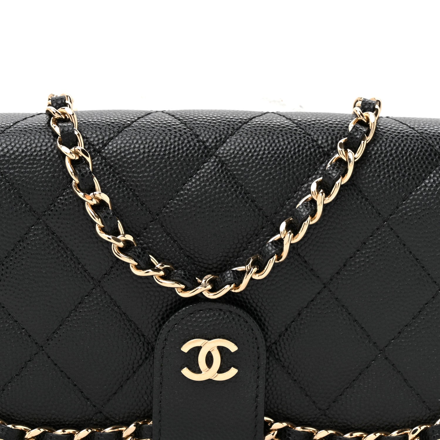 Chanel Caviar Quilted Chain Glasses Case Black 8 of 11