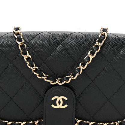 Chanel Caviar Quilted Chain Glasses Case Black 8 of 11