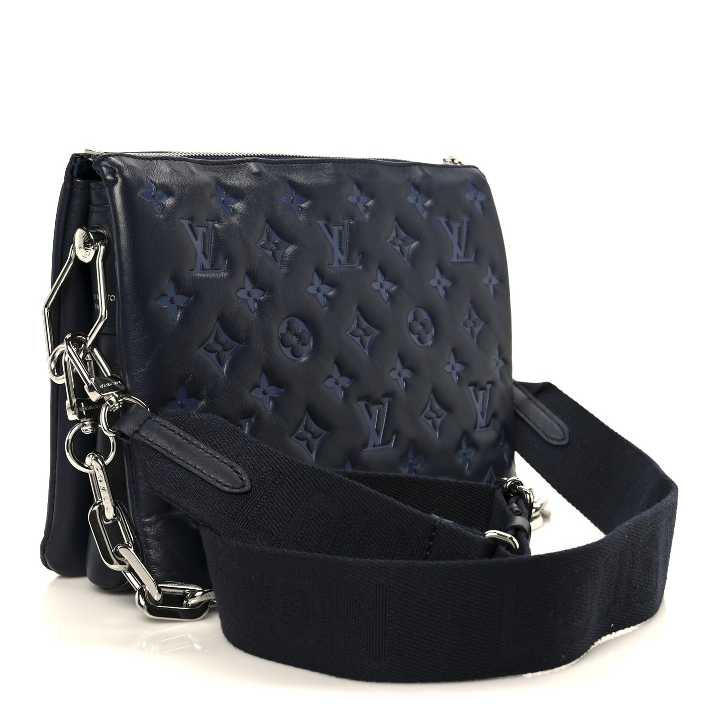 Lambskin Embossed Monogram Coussin PM Navy