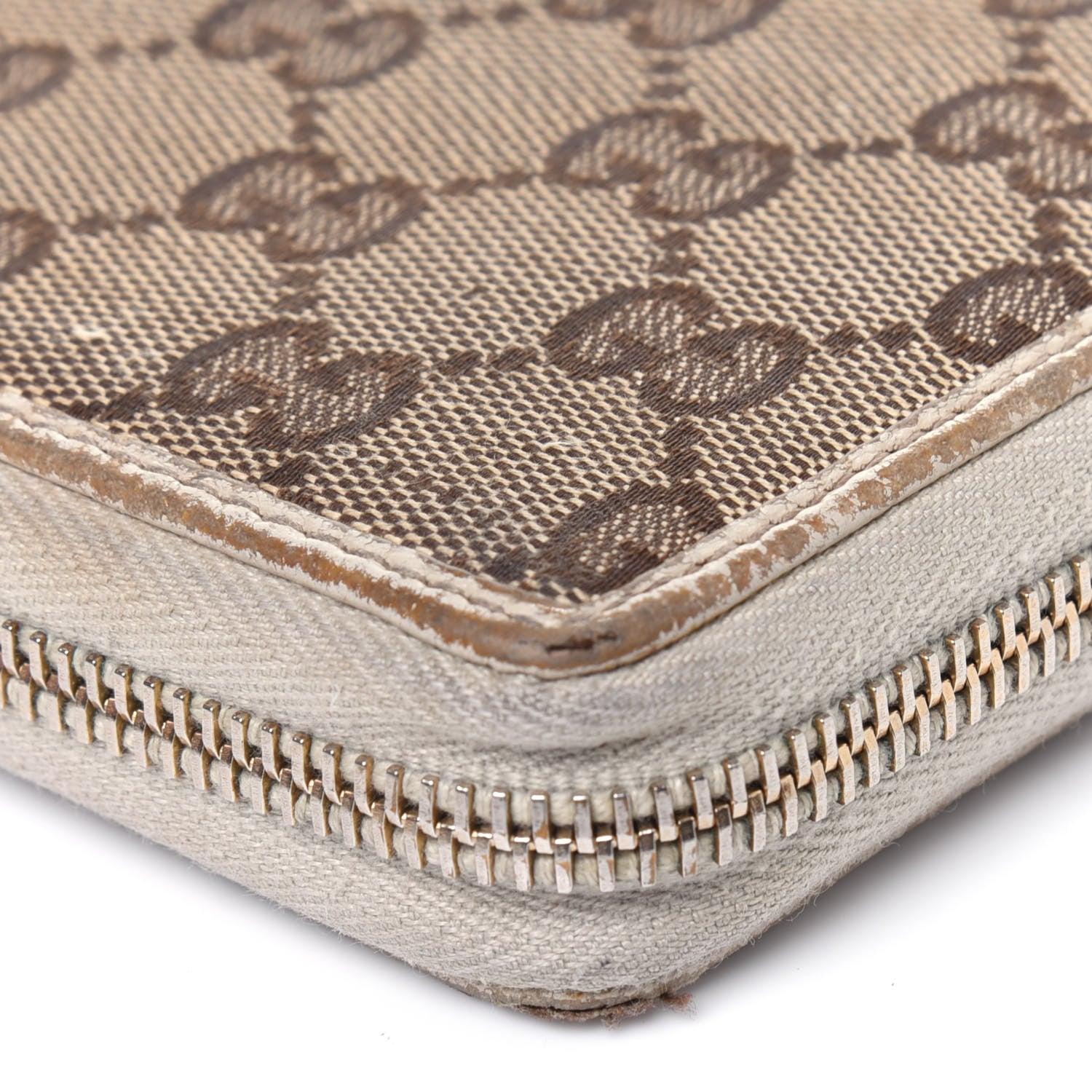 Gucci Monogram Metal Bar Zip Around Wallet Beige Ebony Off White 30 of 35