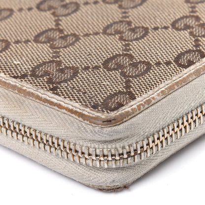 Gucci Monogram Metal Bar Zip Around Wallet Beige Ebony Off White 30 of 35