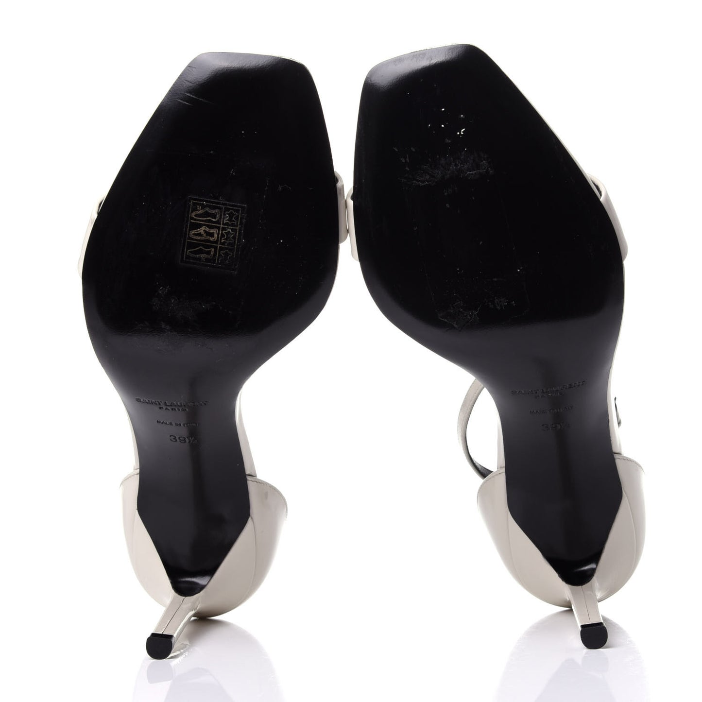 Patent Calfskin Amber 85 Ankle Strap Sandals 39.5 Neutro