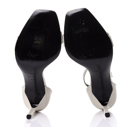 Saint Laurent Patent Calfskin Amber 85 Ankle Strap Sandals 39.5 Neutro 7 of 11