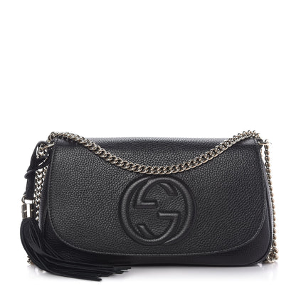 Gucci Pebbled Calfskin Medium Soho Flap Crossbody Black 1 of 9