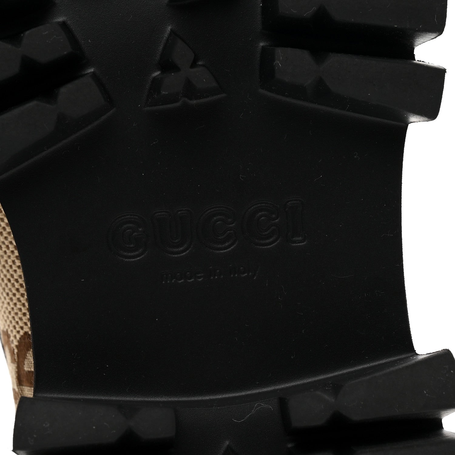 Gucci Monogram Jumbo GG Miro Soft Calfskin Mens Lug Sole Loafers 8.5 Camel Ebony Black 7 of 10