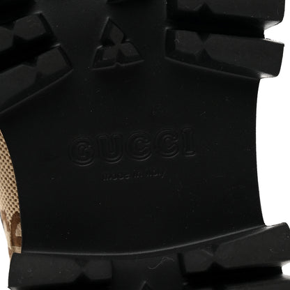 Gucci Monogram Jumbo GG Miro Soft Calfskin Mens Lug Sole Loafers 8.5 Camel Ebony Black 7 of 10