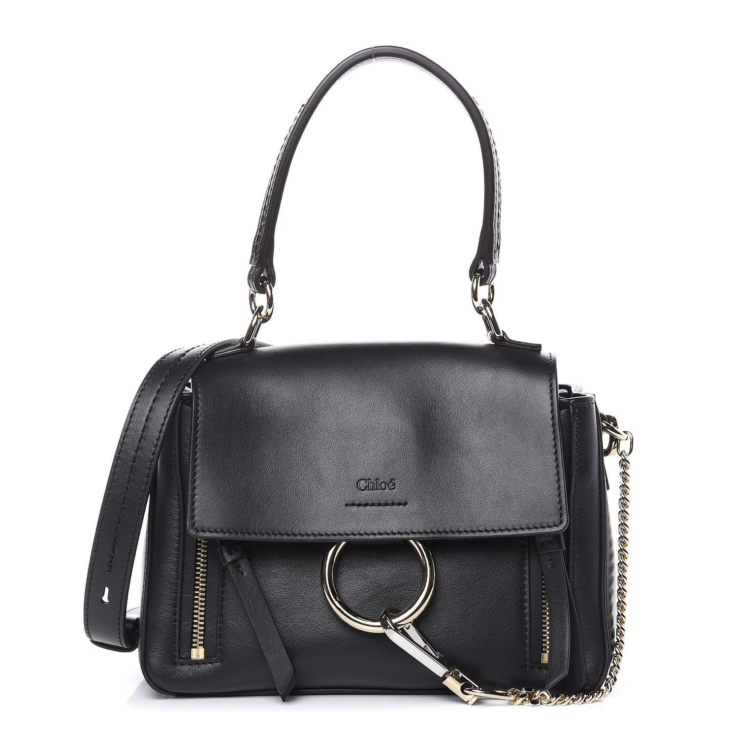 Calfskin Mini Faye Day Shoulder Bag Black