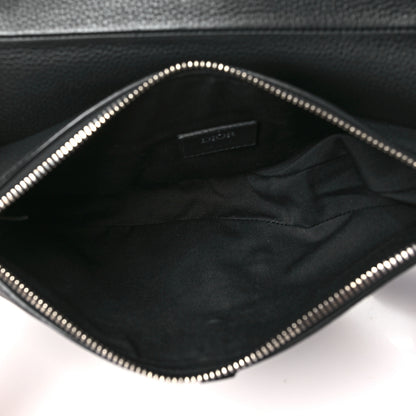 Christian Dior Grained Calfskin Mens Saddle Bag Black 5 of 10