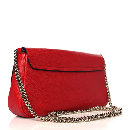 Gucci Pebbled Calfskin Medium Soho Flap Crossbody Vibrant Red 3 of 9