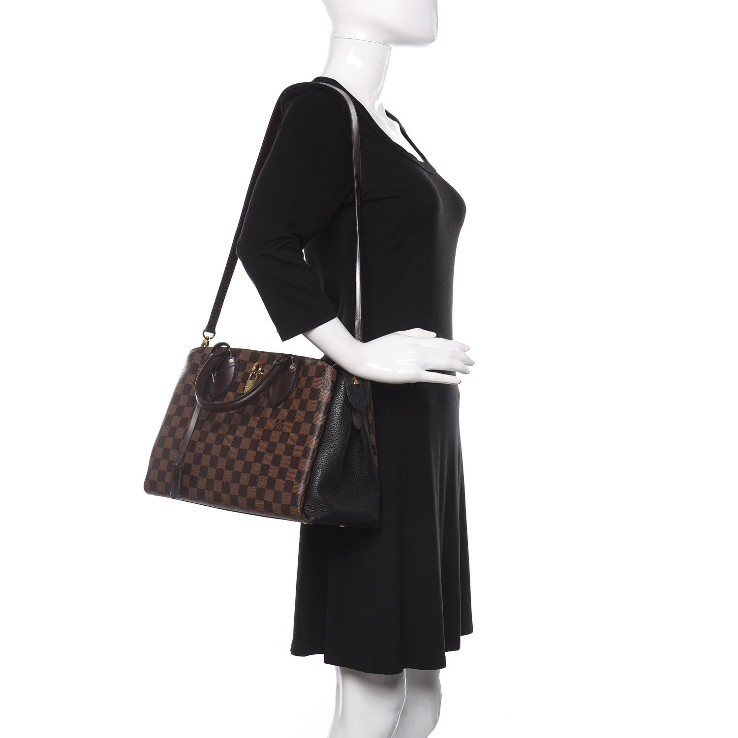 Louis Vuitton Cuir Taurillon Damier Ebene Normandy Black 2 of 10
