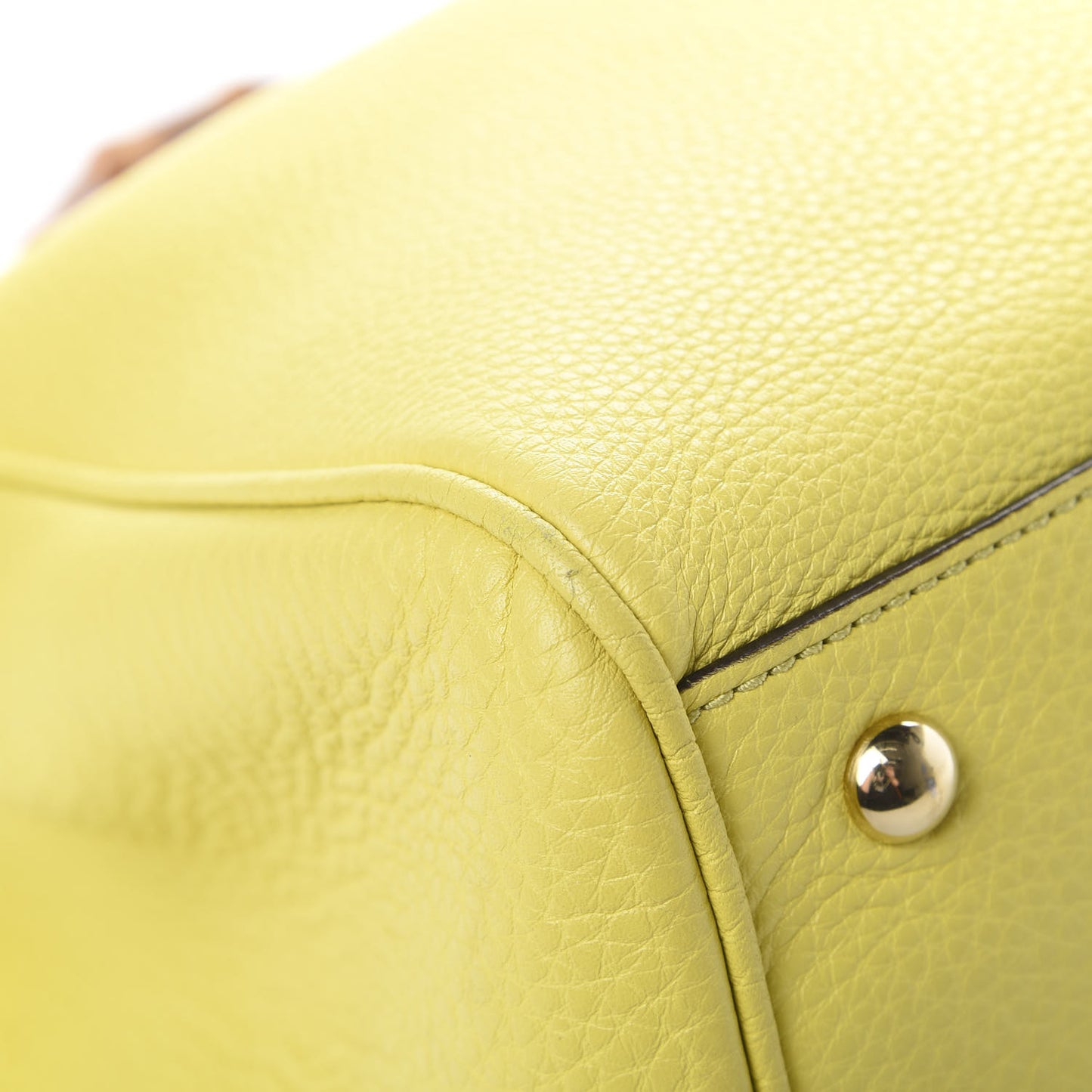 Pebbled Calfskin Medium Bamboo Shopper Tote Citrus