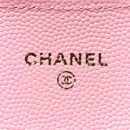 Chanel Caviar Quilted Flap Card Holder Wallet Light Pink 6 of 9