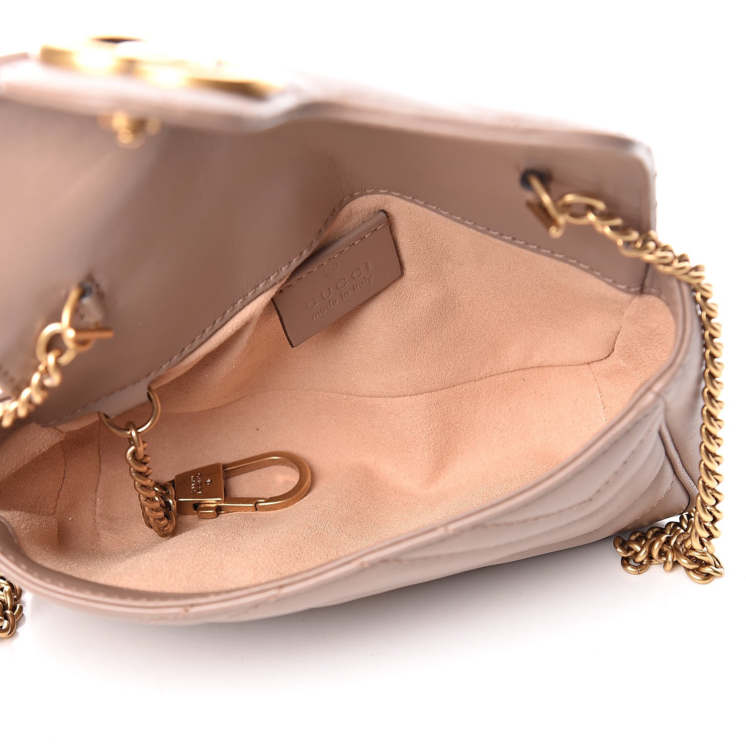 Gucci Calfskin Matelasse Super Mini GG Marmont Shoulder Bag Porcelain Rose 5 of 10