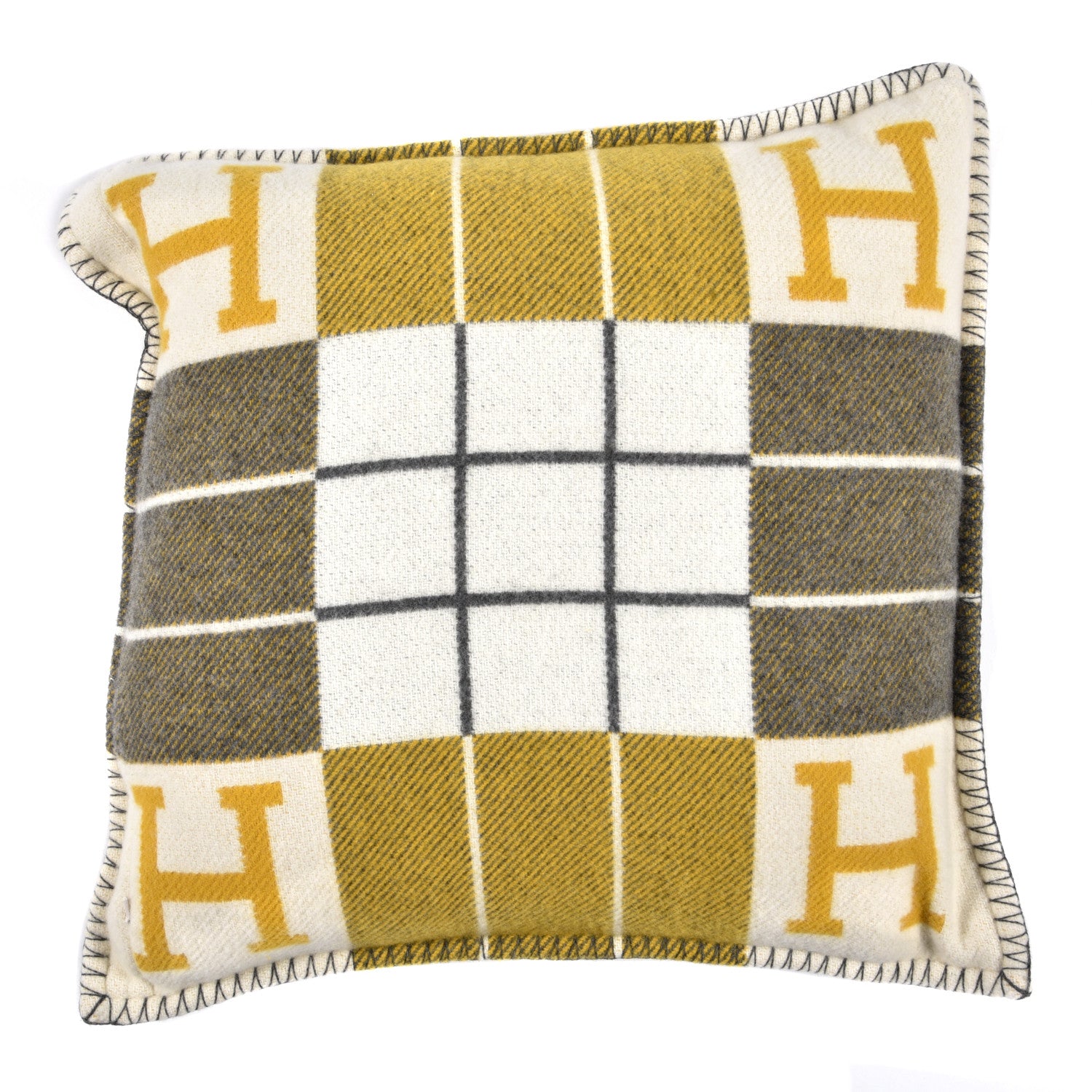 Hermes Wool Cashmere Avalon III Pillow PM Gris Soleil 2 of 3