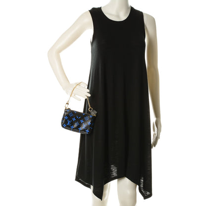 Louis Vuitton Colored Monogram Mini Pochette Accessories Blue Black 2 of 7