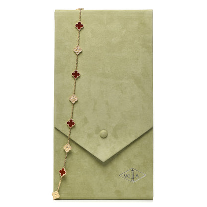 Van Cleef & Arpels 18K Yellow Gold Carnelian 20 Motifs Vintage Alhambra Special Edition Necklace 6 of 6