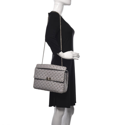 Valentino Garavani Nappa Large Rockstud Spike Shoulder Bag Pastel Grey 2 of 10