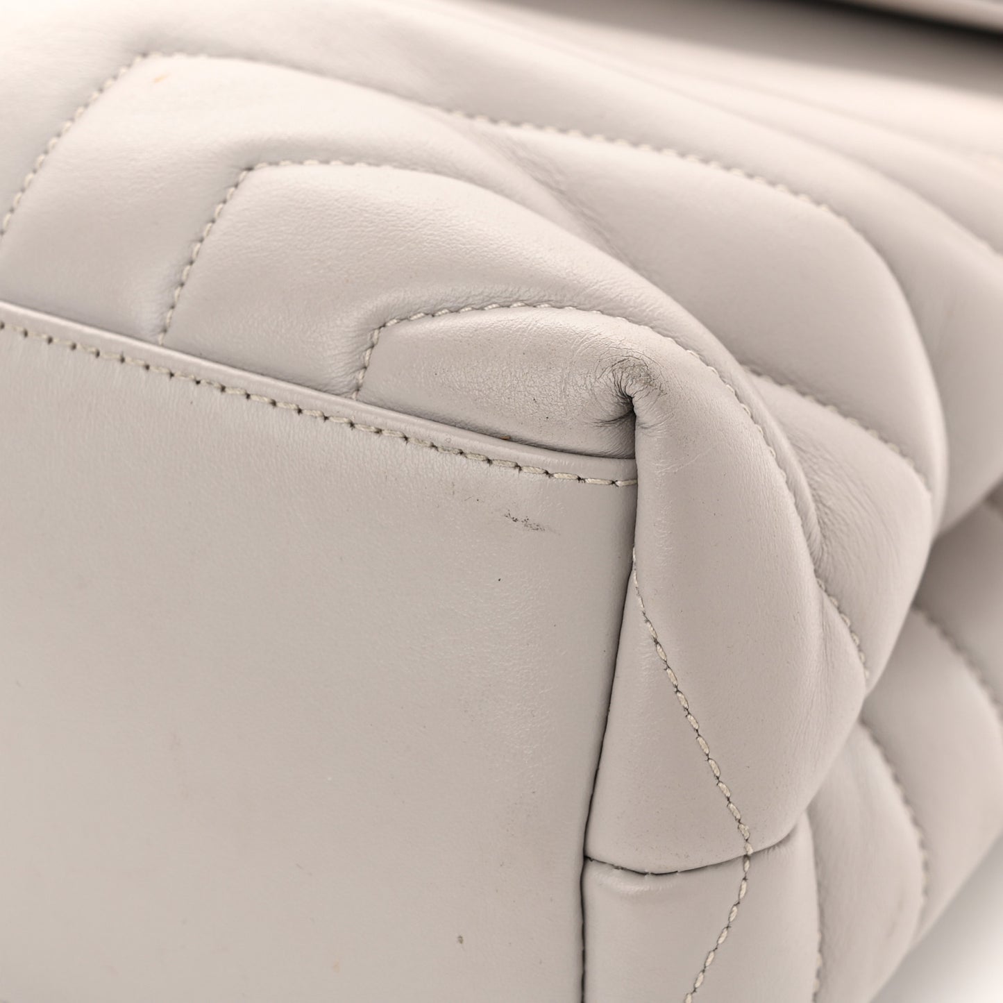 Calfskin Y Quilted Monogram Medium Loulou Chain Satchel Granite