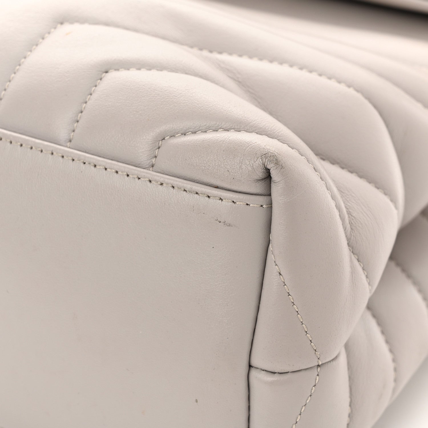 Saint Laurent Calfskin Y Quilted Monogram Medium Loulou Chain Satchel Granite 13 of 15