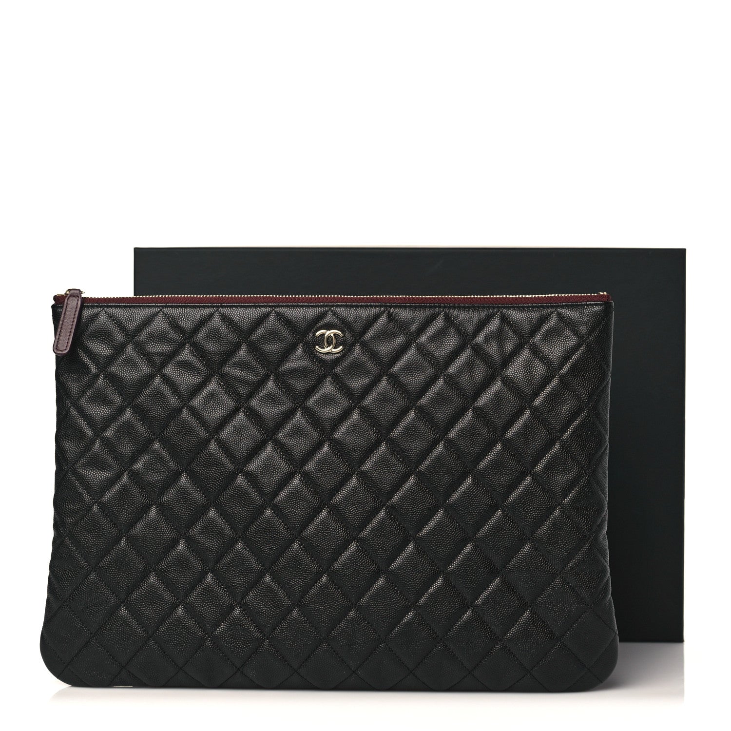 Chanel Caviar Quilted Large Cosmetic Case Black 8 of 8