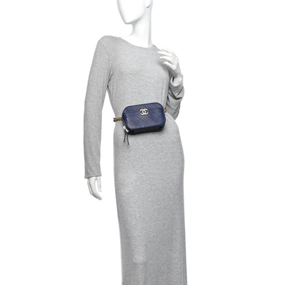 Chanel Caviar Quilted Waist Bag Navy Blue 2 of 10