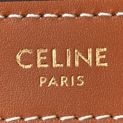 Celine Triomphe Canvas Calfskin Shopper Tote Tan 13 of 19