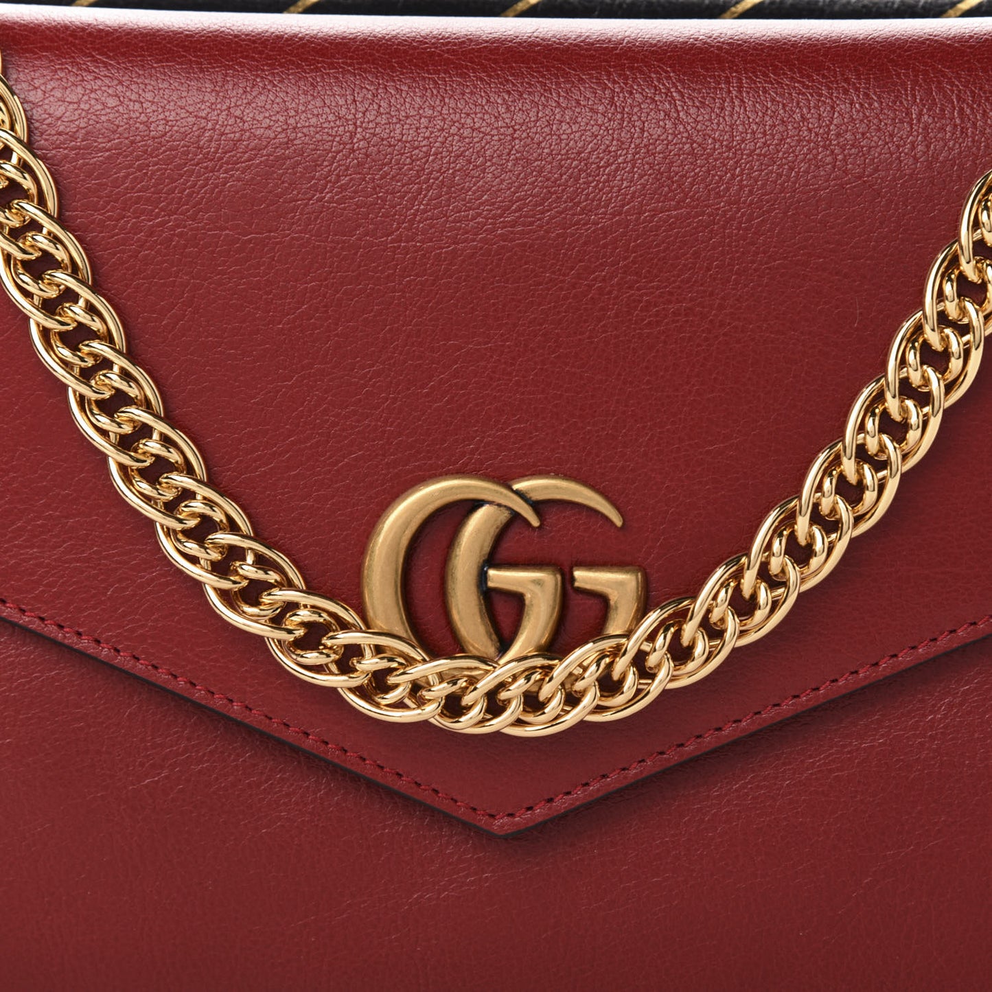 Calfskin Diagonal GG Medium Thiara Double Envelope Shoulder Bag Black Red
