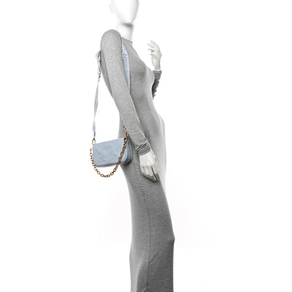 Louis Vuitton Calfskin Bubblegram Wallet On Strap Ice Blue 2 of 10