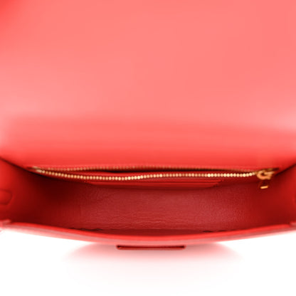 Celine Grained Calfskin Small Trotteur Coquelicot 5 of 9