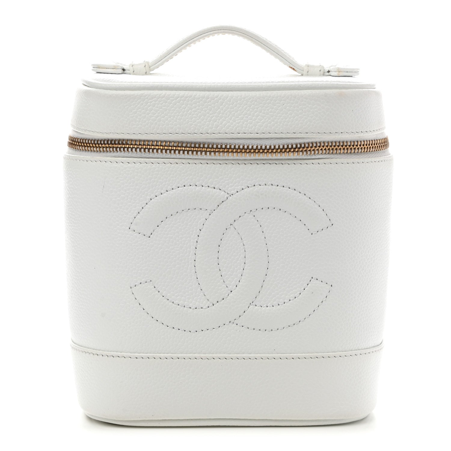 Chanel Caviar Cosmetic Vanity Bag White 1 of 11