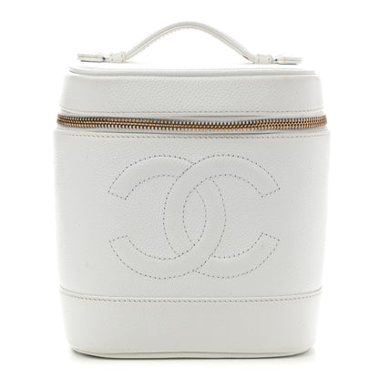 Chanel Caviar Cosmetic Vanity Bag White 1 of 11