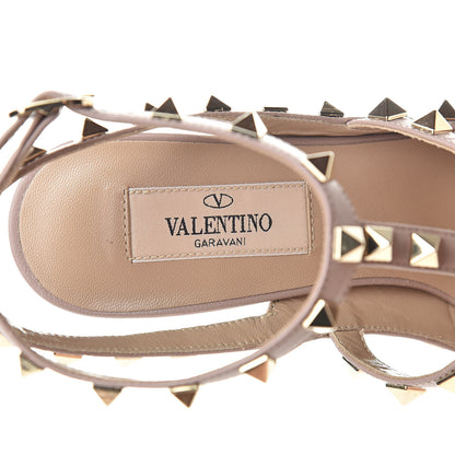 Valentino Garavani Patent Nappa Rockstud Ankle Strap 100mm Pumps 36.5 Black Poudre 6 of 10