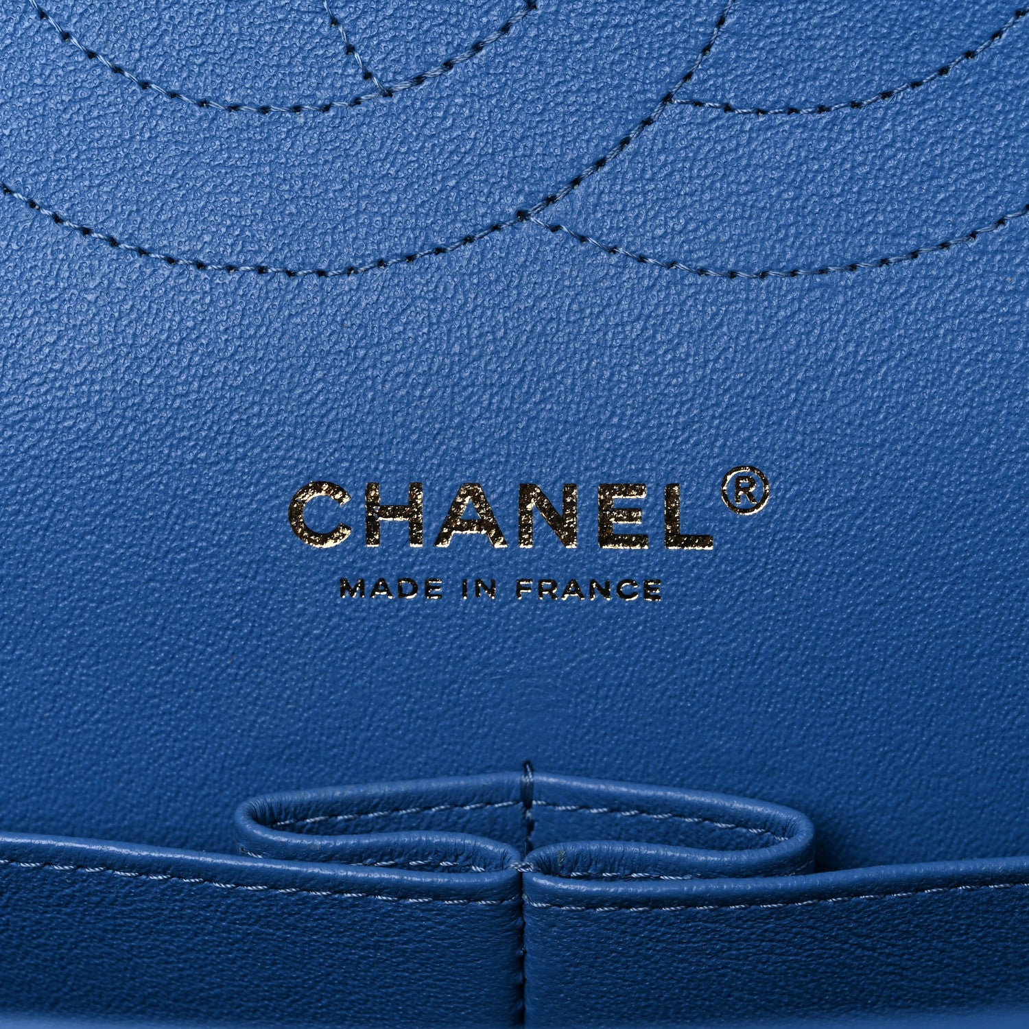 Chanel Caviar Flat Chevron Quilted Jumbo Double Flap Blue 6 of 19