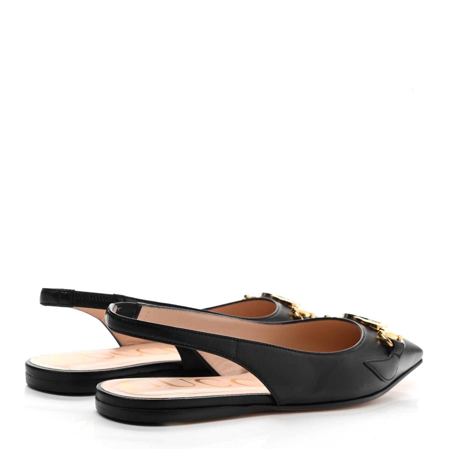 Gucci Malaga Kid Nappa Zumi Slingback Flats 35 Black 4 of 10