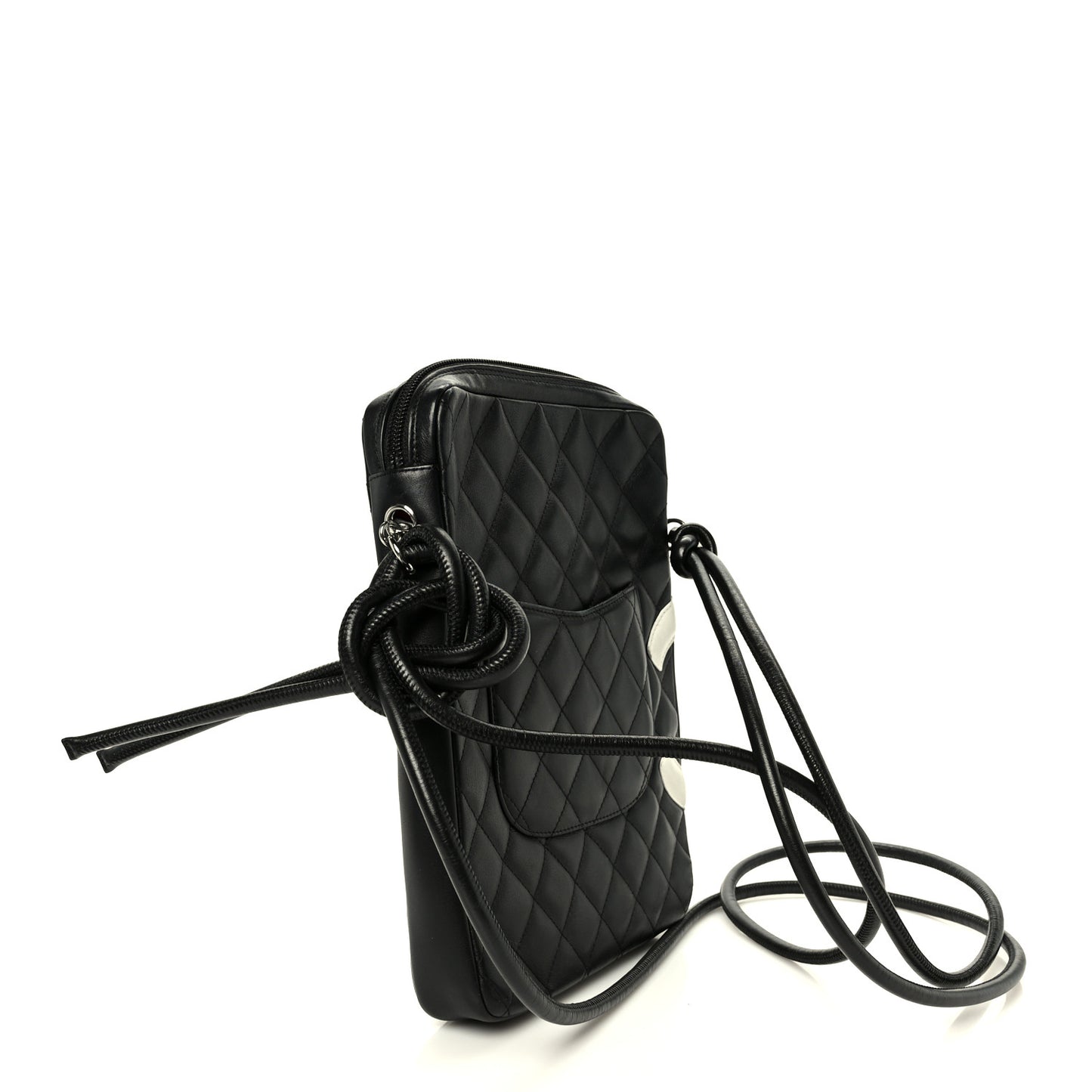 Calfskin Quilted Medium Cambon Messenger Black White