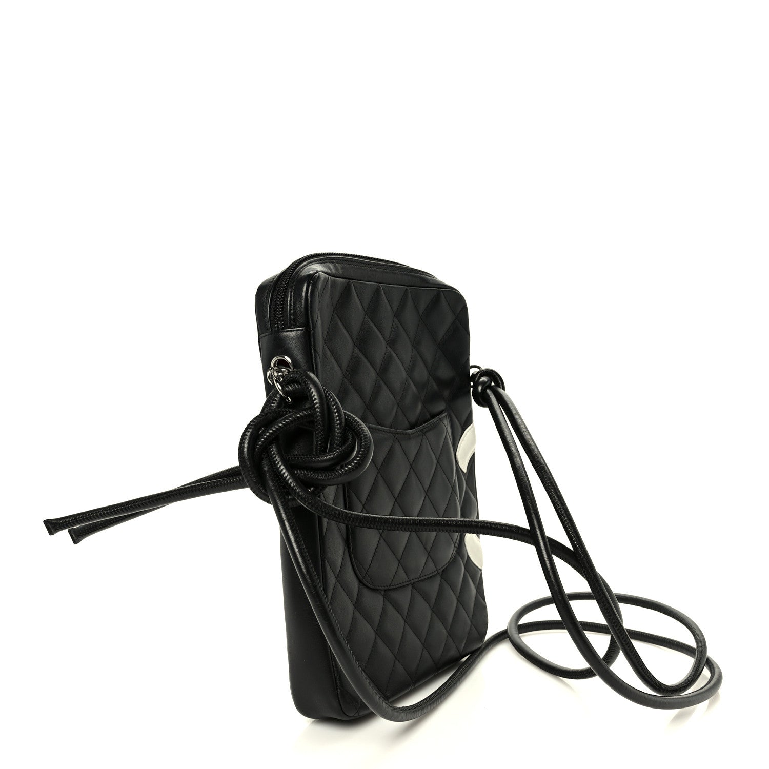 Chanel Calfskin Quilted Medium Cambon Messenger Black White 3 of 10