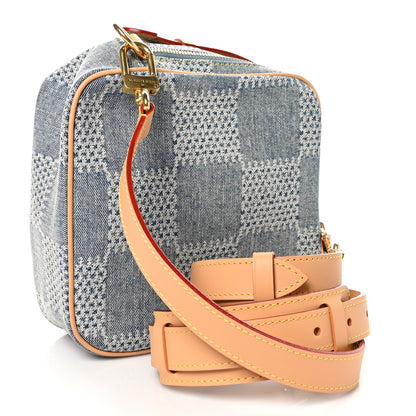 Louis Vuitton Damier Denim 3D Chess Messenger Bleu 3 of 9