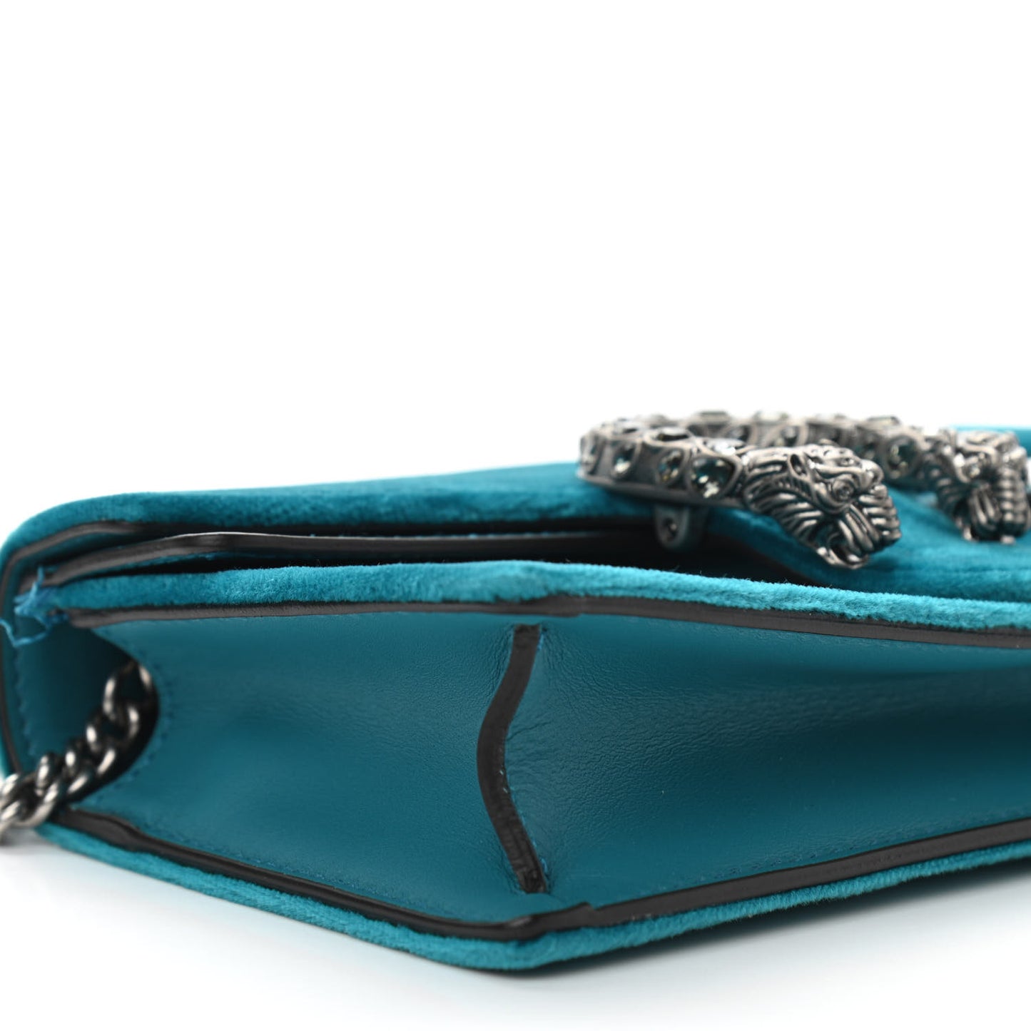 Velvet Super Mini Dionysus Shoulder Bag Pavone Cyan
